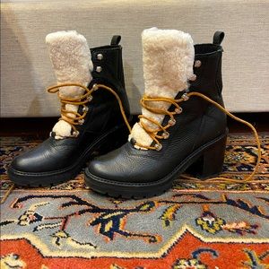 Marc Fisher Izzie Shearling Heeled Boot 7.5